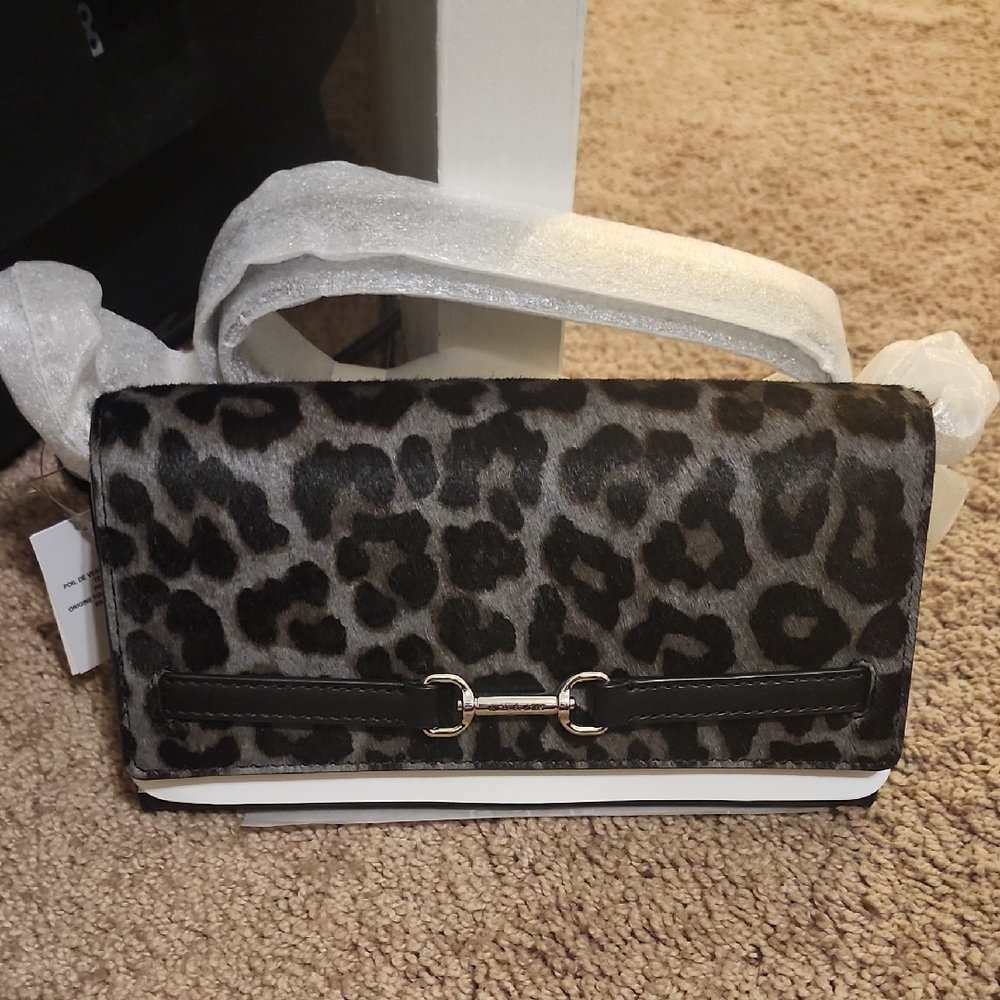 MICHAEL Michael Kors Black and Gray Leopard Crossbody Bag